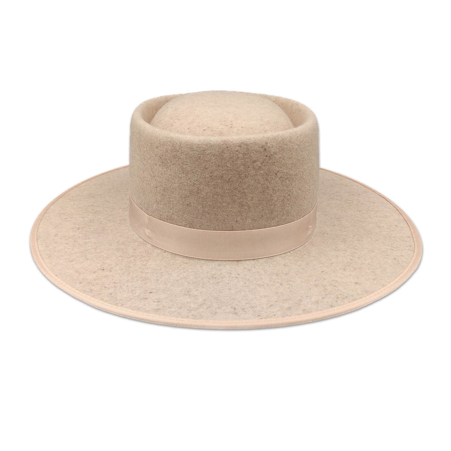 Boater Hat from wool Light Brown